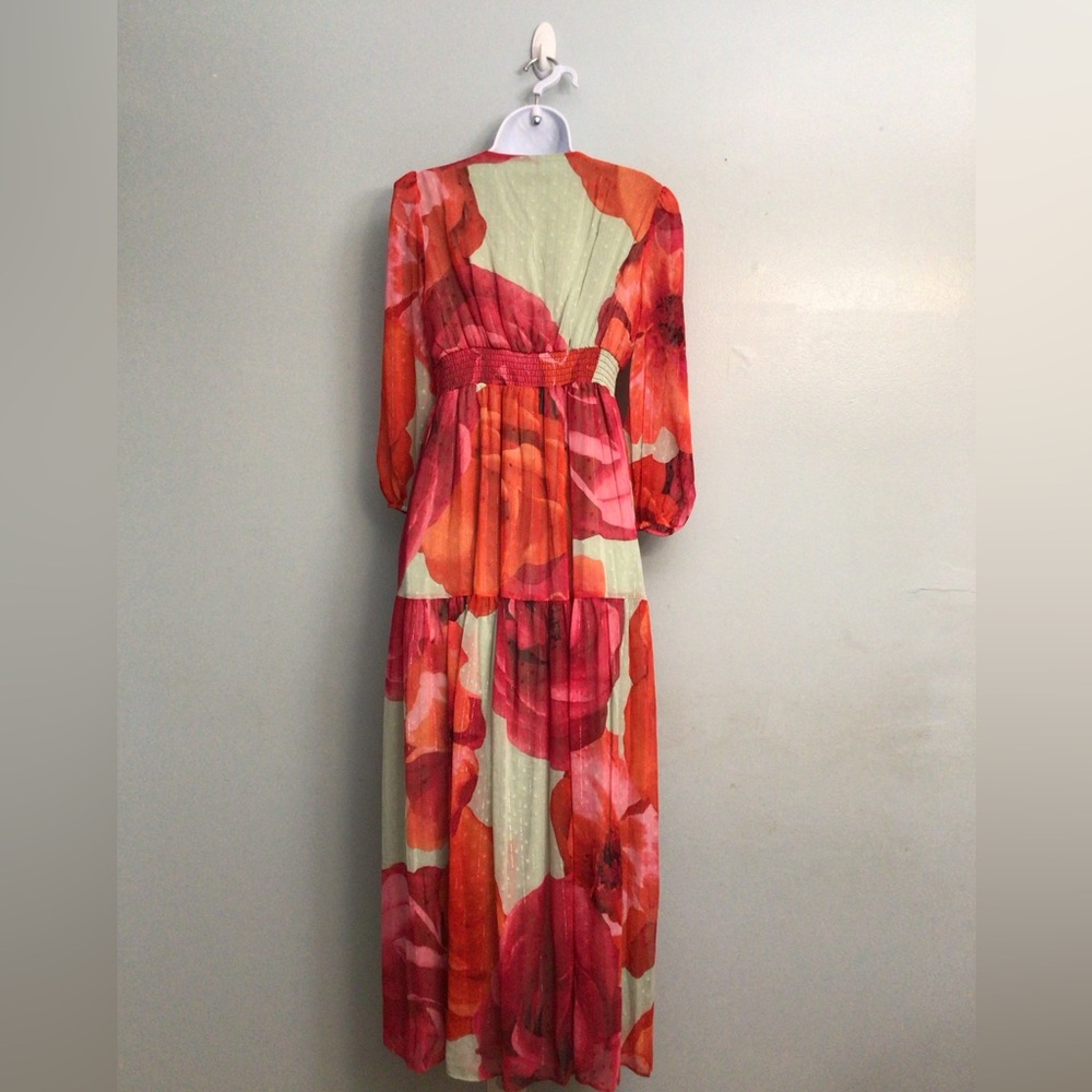 Taylor Red and Green Long Sleeve Dress - Picture 3 of 15